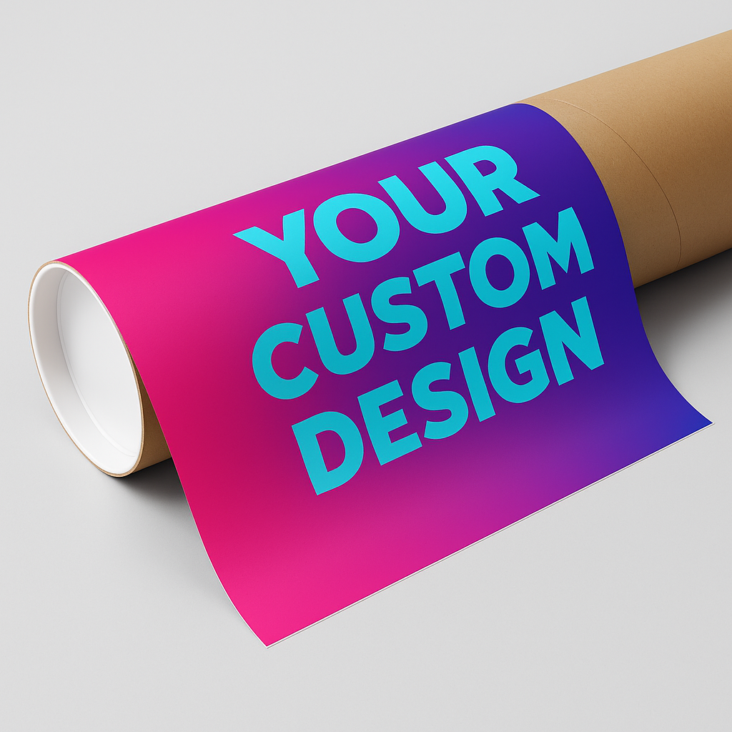 printed adhesive vinyl poster on red brick wall by glowup signs austin