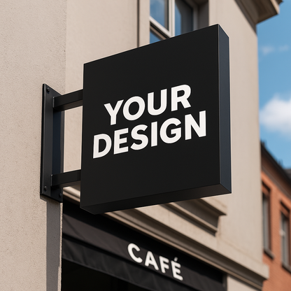 custom blade sign welcome text rectangular pvc wall mounted storefront signage