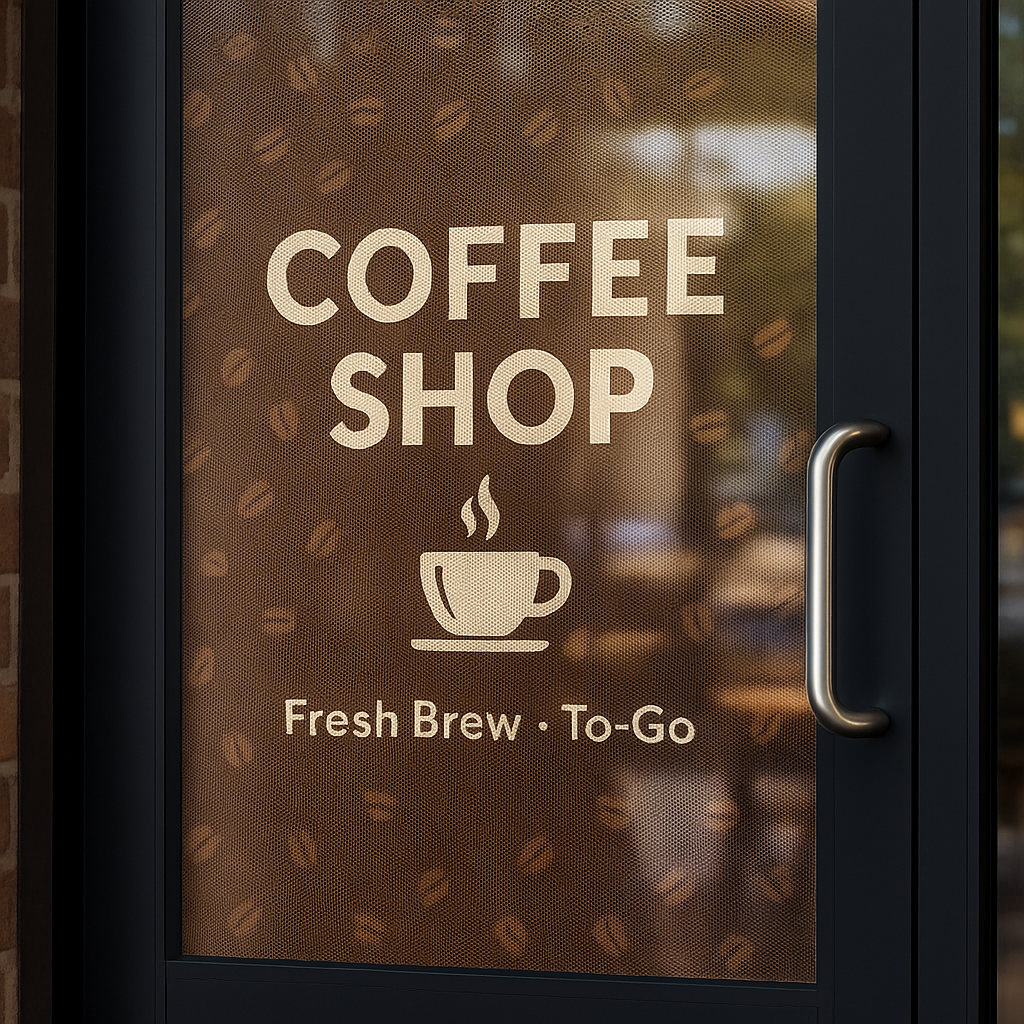 printed one way vision vinyl rolled packaging glowup signs austin