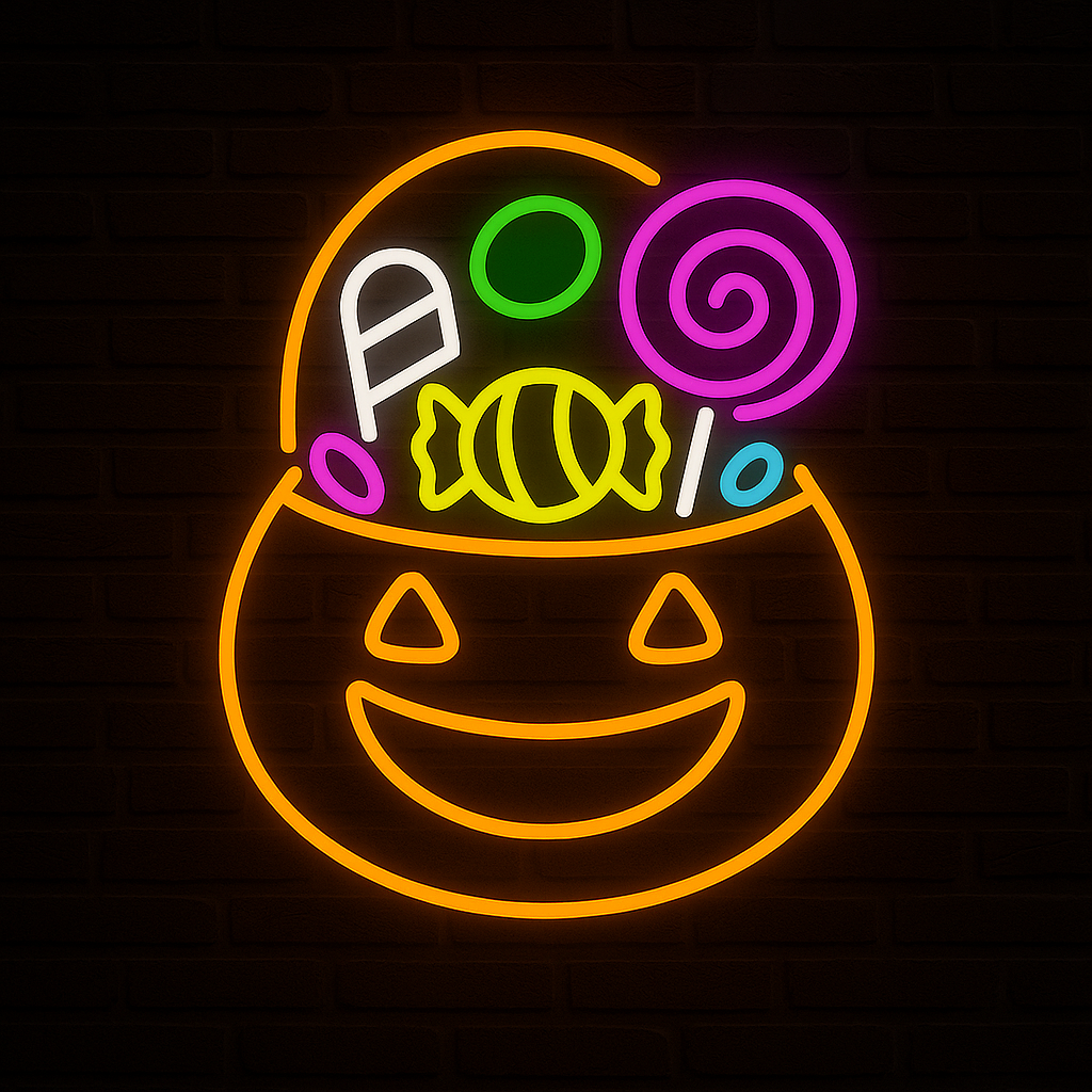 custom halloween neon signs austin tx pumpkin ghost bat design