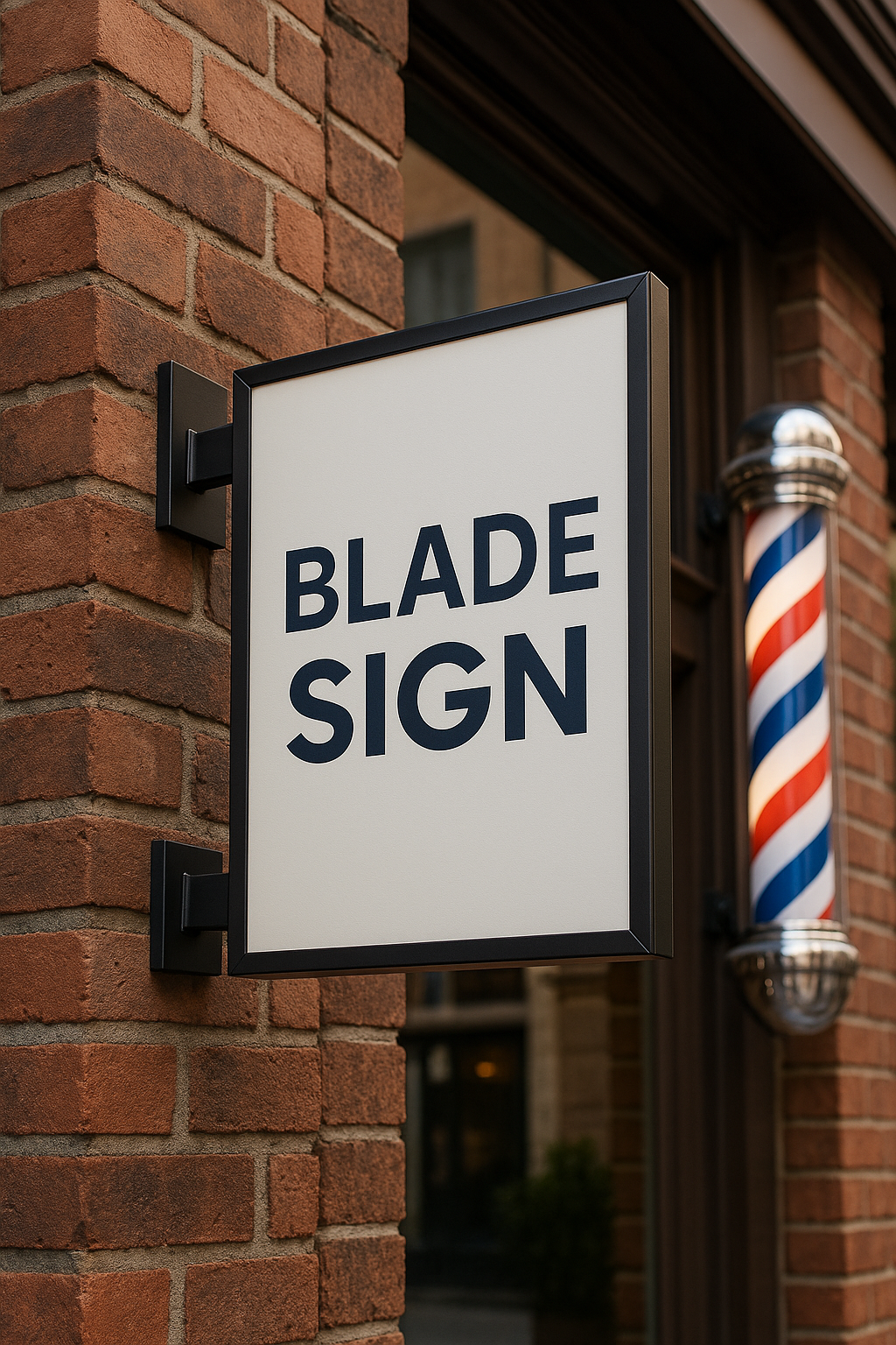 black frame custom blade sign welcome wall mounted storefront sign glowup signs