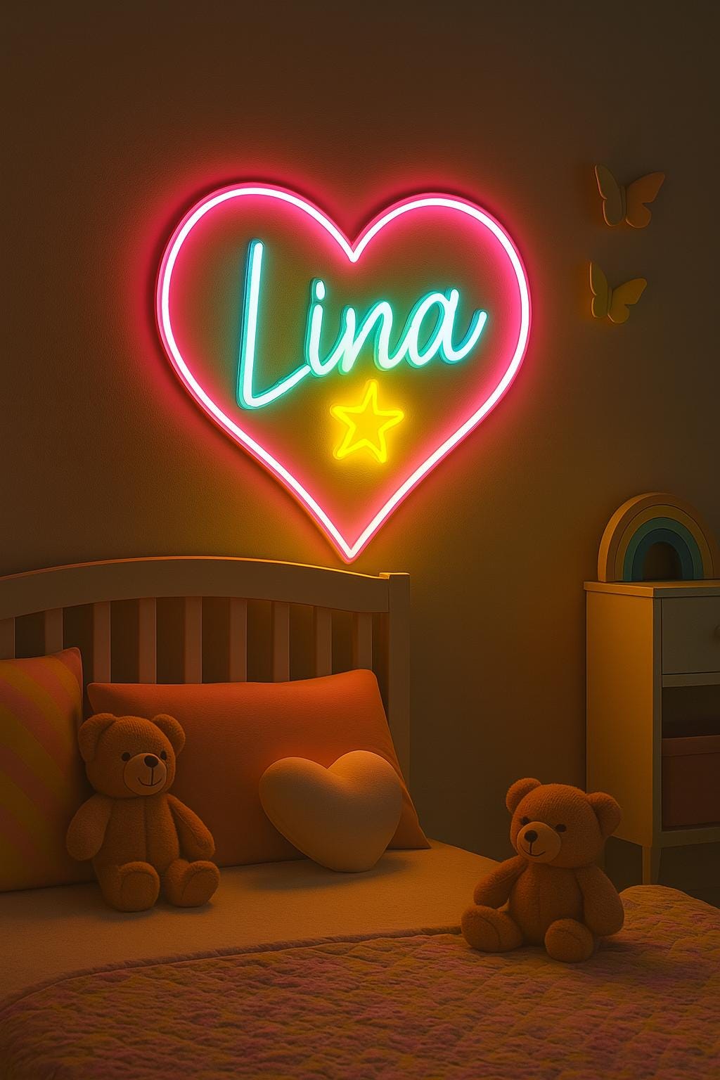 Custom Name Heart Neon Sign GlowUp Signs