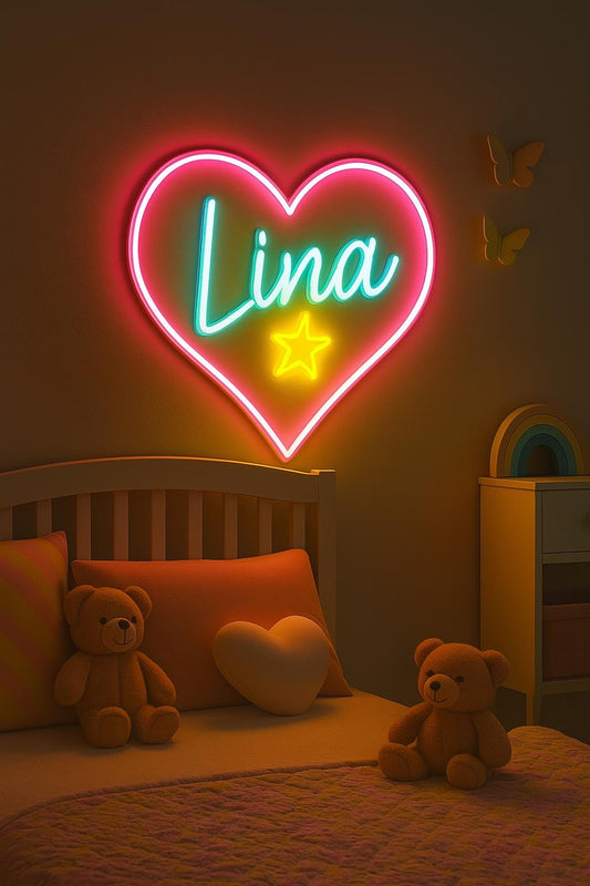 Custom Name Heart Neon Sign GlowUp Signs