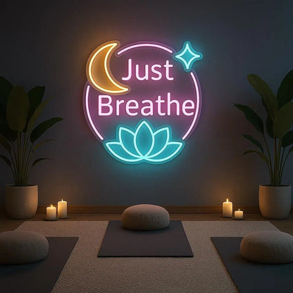 Just Breathe Neon Sign GlowUp Signs