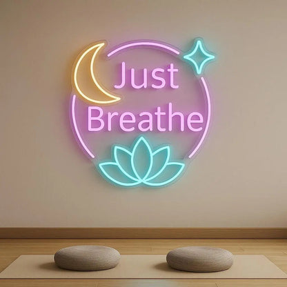 Just Breathe Neon Sign GlowUp Signs