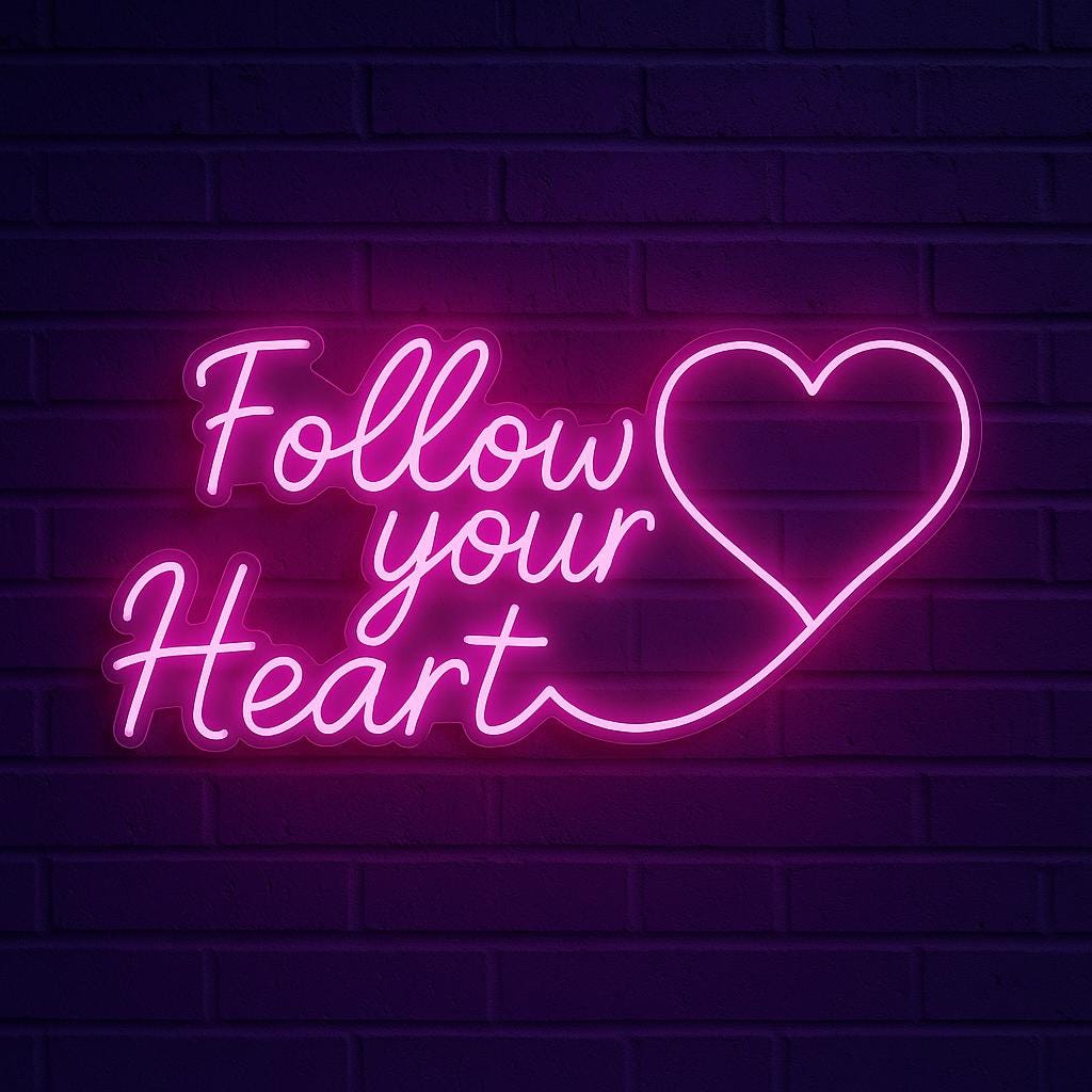 motivational signs follow your heart neon wall décor led light